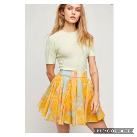 Free People Dresses & Skirts - Free People Sway My Way Creamsicle Combo Pull On Mini Skirt Size Small